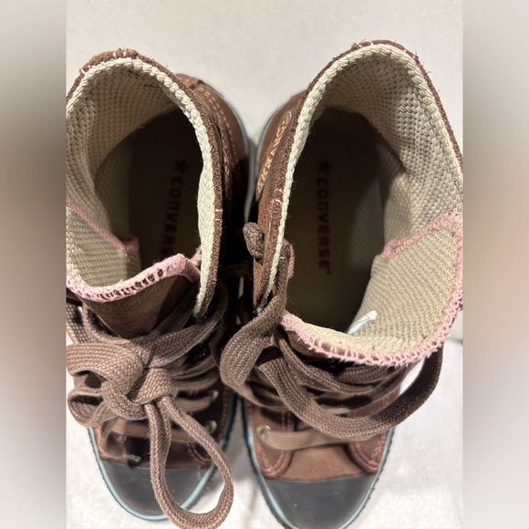 CONVERSE ALL STAR Suede Chuck Taylor High Tops Brown Pink Women's Men’s 5.5 - Picture 10 of 11